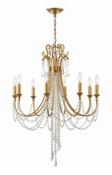 Arcadia 8 Light Antique Gold Chandelier ARC-1908-GA-CL-MWP