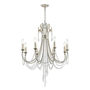 Arcadia 8 Light Antique Silver Chandelier ARC-1908-SA-CL-MWP
