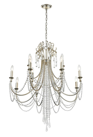 Arcadia 12 Light Antique Gold Chandelier ARC-1909-GA-CL-MWP