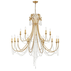Arcadia 15 Light Antique Gold Chandelier ARC-1919-GA-CL-MWP