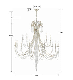 Arcadia 15 Light Antique Gold Chandelier ARC-1919-GA-CL-MWP