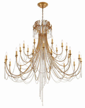 Arcadia 28 Light Antique Gold Chandelier ARC-1929-GA-CL-MWP