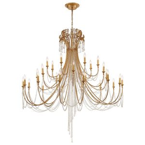 Arcadia 28 Light Antique Gold Chandelier ARC-1929-GA-CL-MWP