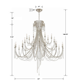 Arcadia 28 Light Antique Gold Chandelier ARC-1929-GA-CL-MWP