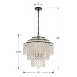 Arielle 4 Light Dark Bronze Chandelier ARI-304-DB-CL-MWP