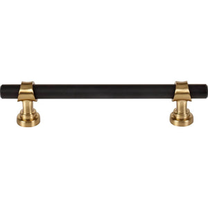Top Knobs M2708 Bit Pull 5 1/16 Inch (c-c) - Flat Black and Honey Bronze