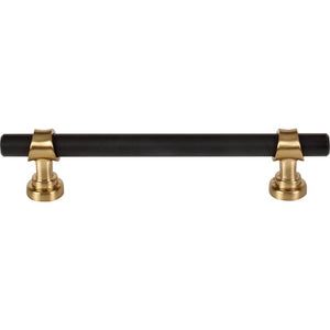 Top Knobs M2708 Bit Pull 5 1/16 Inch (c-c) - Flat Black and Honey Bronze