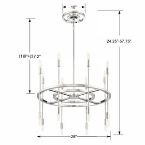 Aries 16 Light Polished Nickel Chandelier ARS-B4016-PN