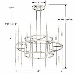Aries 20 Light Polished Nickel Chandelier ARS-B4020-PN