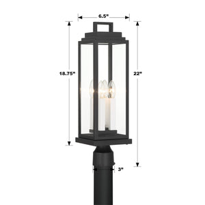 Aspen 4 Light Matte Black Outdoor Post ASP-8919-MK