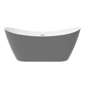 Nairobi 67" Acrylic Double Slipper Tub in Light Grey