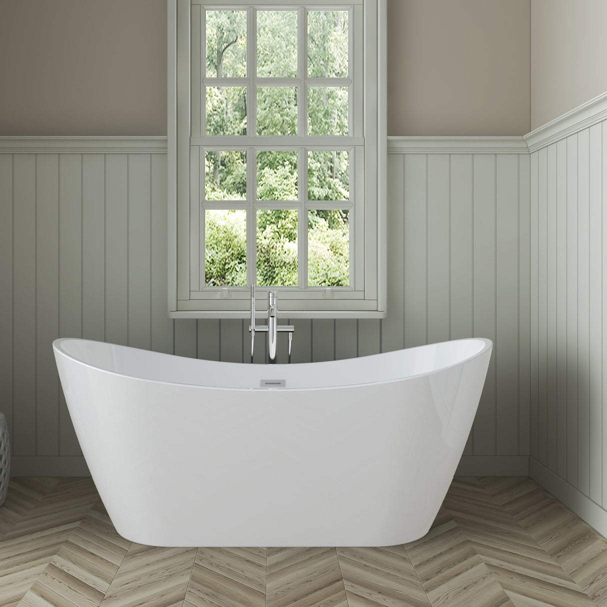 Nairobi 67" Acrylic Double Slipper Tub