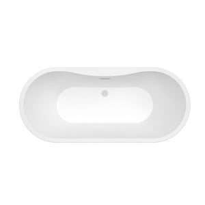 Nouri 66" Acrylic Freestanding Tub with Integral Drain in Light Grey
