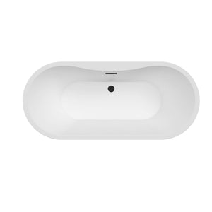 Nouri 66" Acrylic Freestanding Tub with Integral Drain in Matte White