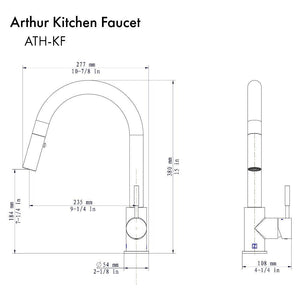 ZLINE Arthur Pull Down Single Handle Kitchen Faucet in Matte Black (ATH-KF-MB)