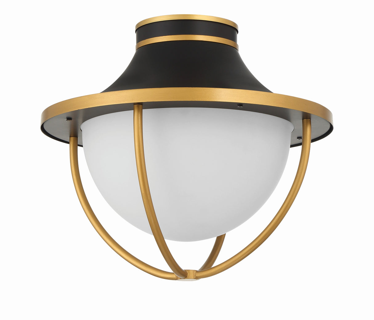 Atlas 2 Light Matte Black + Textured Gold Outdoor Semi Flush Mount ATL-700-MK-TG