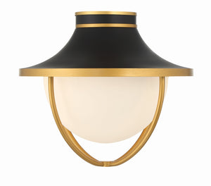 Atlas 2 Light Matte Black + Textured Gold Outdoor Semi Flush Mount ATL-700-MK-TG