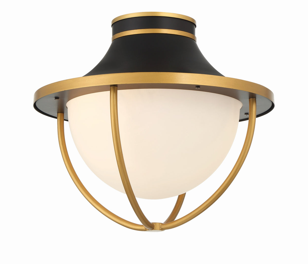 Atlas 2 Light Matte Black + Textured Gold Outdoor Semi Flush Mount ATL-700-MK-TG