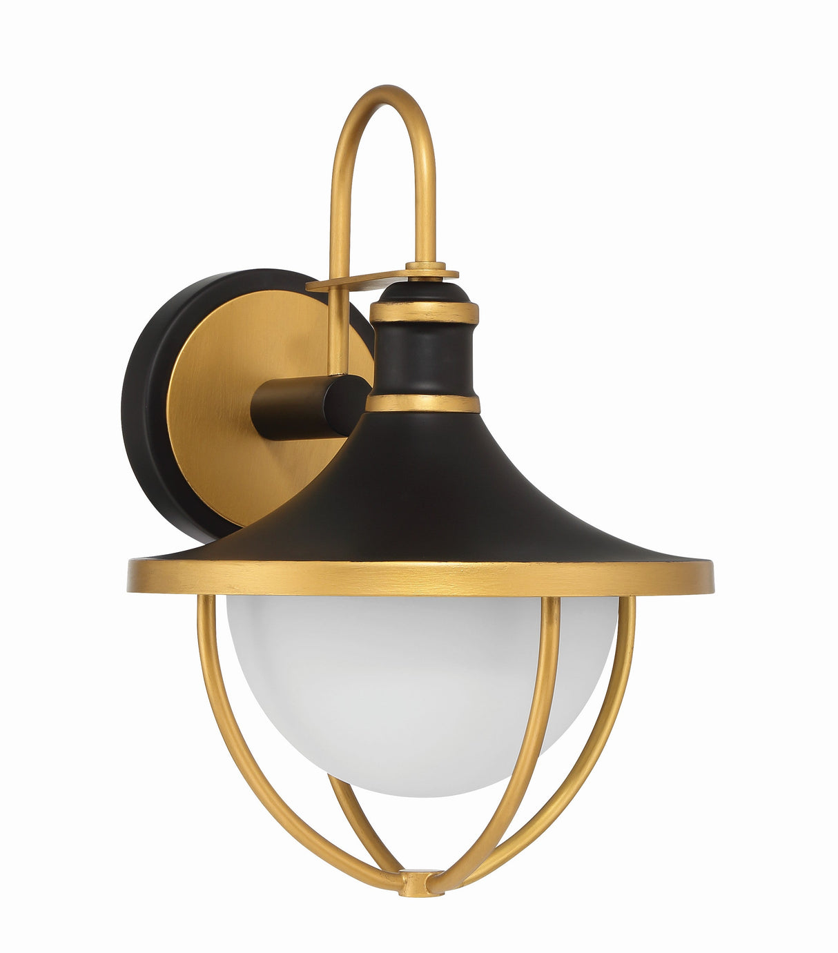 Atlas 1 Light Matte Black + Textured Gold Outdoor Sconce ATL-701-MK-TG