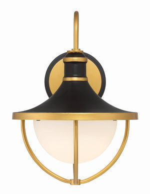 Atlas 1 Light Matte Black + Textured Gold Outdoor Sconce ATL-701-MK-TG