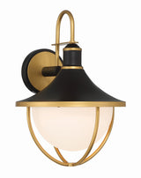 Atlas 1 Light Matte Black + Textured Gold Outdoor Sconce ATL-702-MK-TG