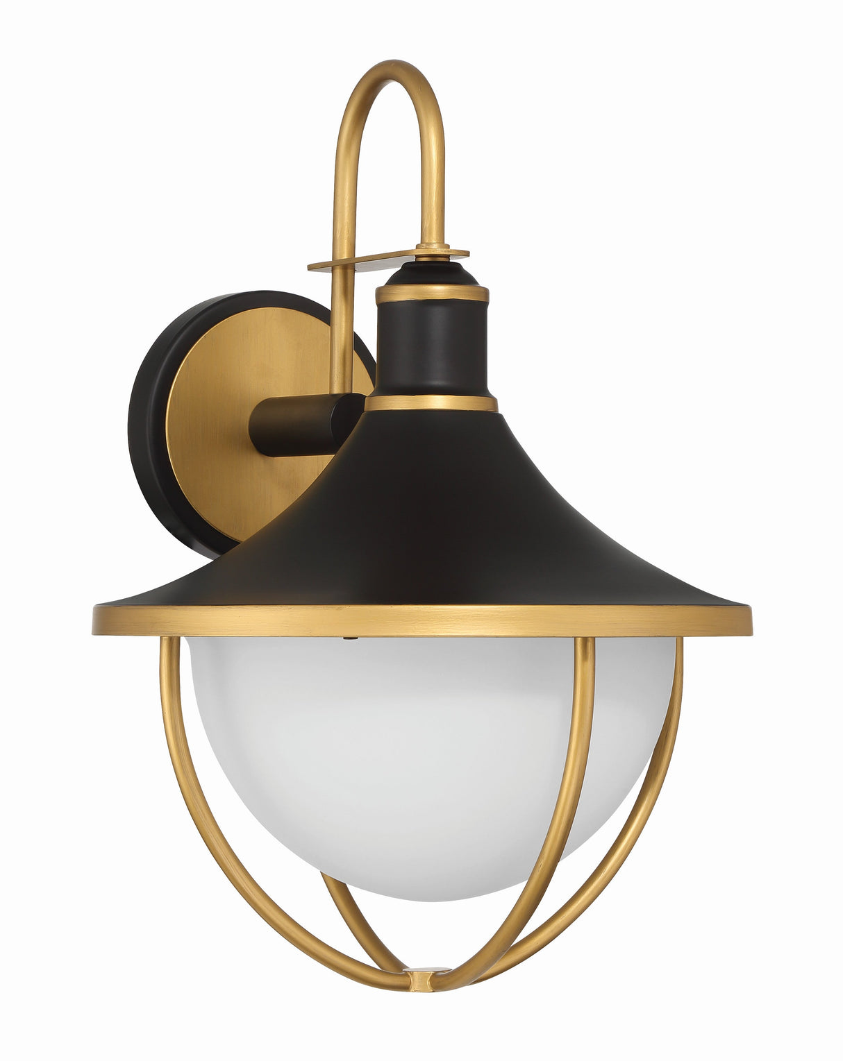 Atlas 1 Light Matte Black + Textured Gold Outdoor Sconce ATL-702-MK-TG