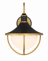 Atlas 1 Light Matte Black + Textured Gold Outdoor Sconce ATL-702-MK-TG