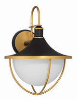 Atlas 3 Light Matte Black + Textured Gold Outdoor Sconce ATL-703-MK-TG