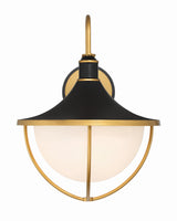 Atlas 3 Light Matte Black + Textured Gold Outdoor Sconce ATL-703-MK-TG