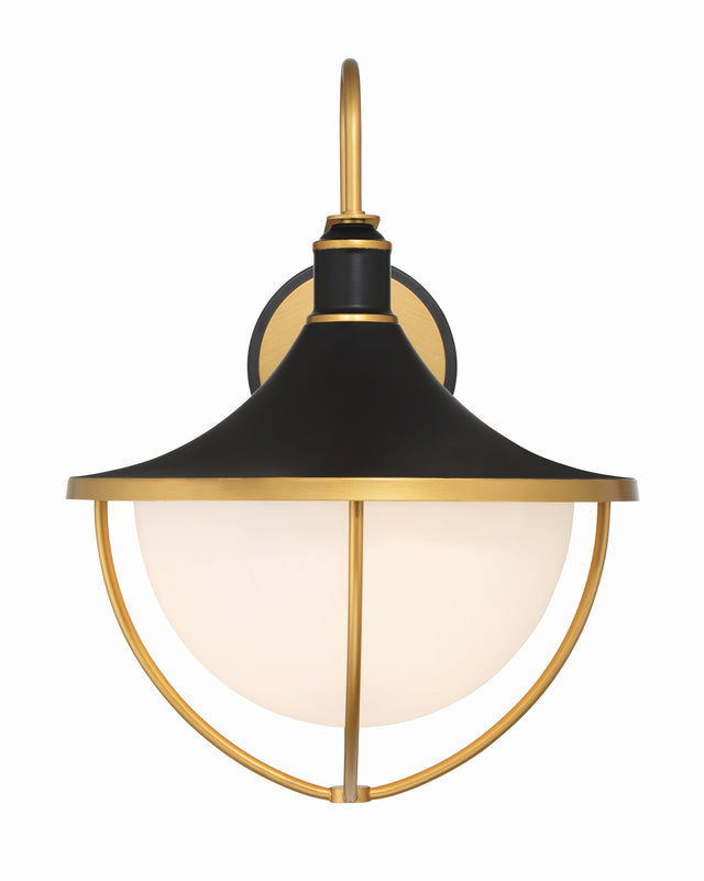 Atlas 3 Light Matte Black + Textured Gold Outdoor Sconce ATL-703-MK-TG