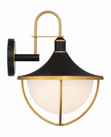 Atlas 3 Light Matte Black + Textured Gold Outdoor Sconce ATL-703-MK-TG