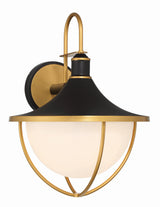 Atlas 3 Light Matte Black + Textured Gold Outdoor Sconce ATL-703-MK-TG