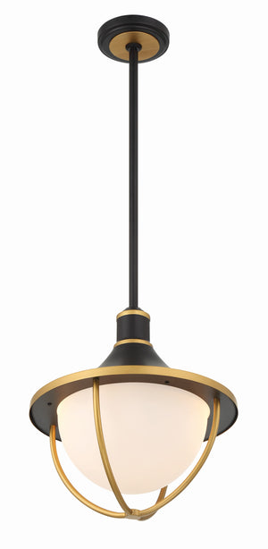 Atlas 3 Light Matte Black + Textured Gold Outdoor Pendant ATL-705-MK-TG