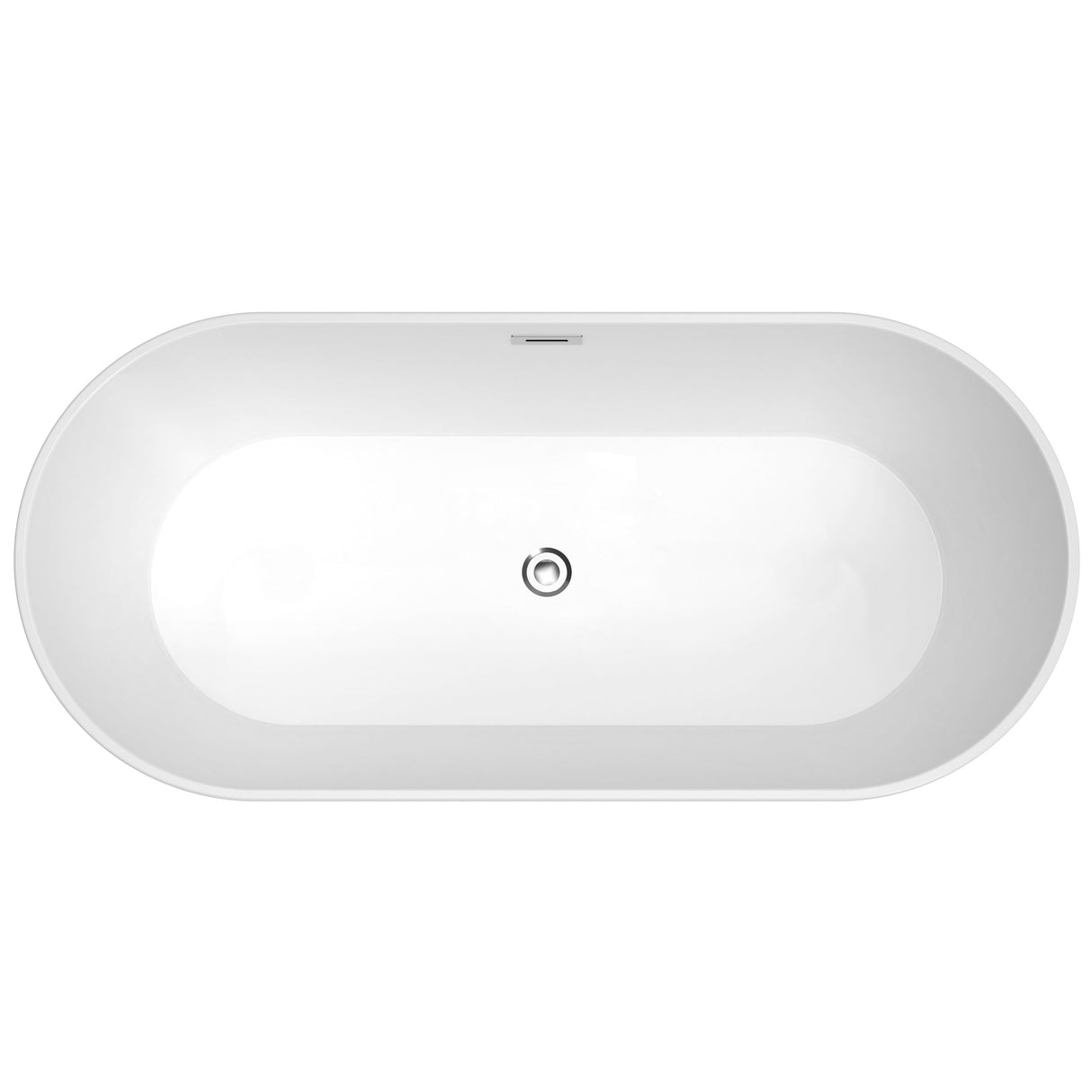 Patrick 67" Acrylic Tub with Integrated Drain and Overflow in Light Grey