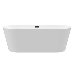 Patrick 67" Acrylic Tub with Integrated Drain and Overflow In Matte White