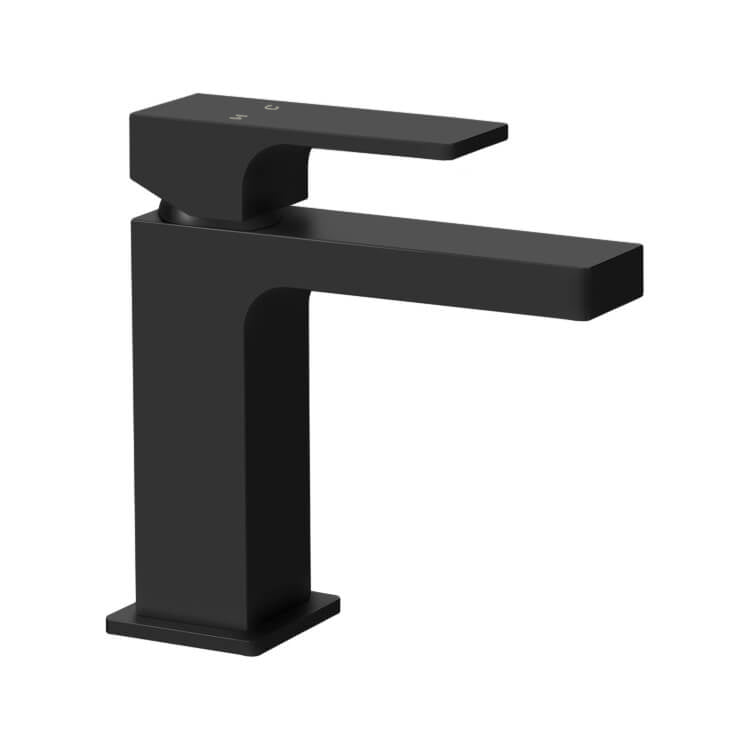 Modern Single Handle Bathroom Faucet in Matte Black