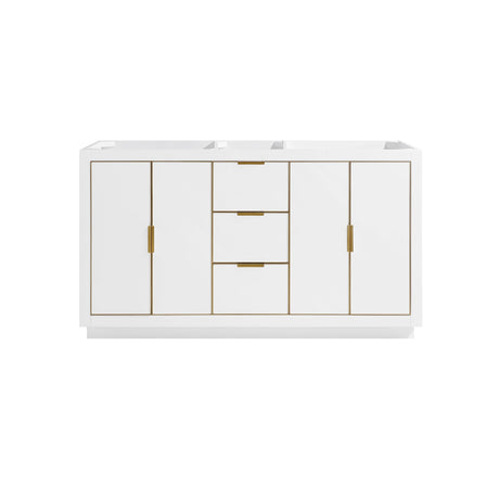 Avanity Austen 60 in. Vanity Only in White with Gold Trim