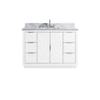 Avanity Austen 49 in. Vanity Combo in White with Silver Trim and Carrara White Marble Top 