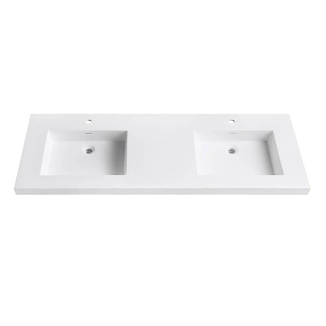 VersaStone 73 in. Solid Surface Vanity Top with Integrated Double Bowl in Matte finish