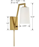 Avon 1 Light Aged Brass Task Sconce AVO-B4201-AG