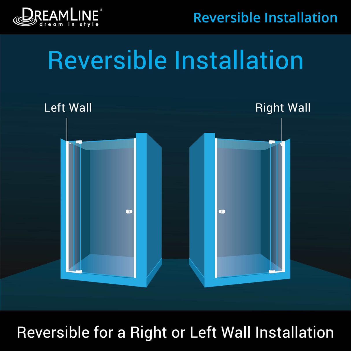 DreamLine Allure 40-41 in. W x 73 in. H Frameless Pivot Shower Door in Chrome