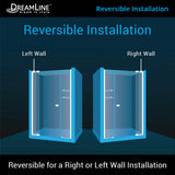 DreamLine Allure 53-54 in. W x 73 in. H Frameless Pivot Shower Door in Chrome