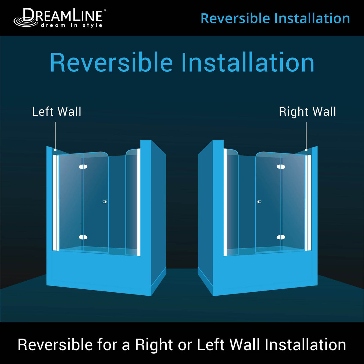 DreamLine Aqua Fold 56-60 in. W x 58 in. H Frameless Bi-Fold Tub Door with Extender Panel in Chrome