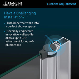 DreamLine Aqua Fold 56-60 in. W x 30 in. D x 58 in. H Frameless Bi-Fold Tub Door with Return Panel in Chrome