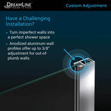 DreamLine Aqua 48 in. W x 58 in. H Frameless Hinged Tub Door in Satin Black