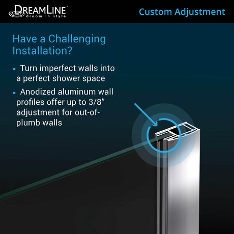 DreamLine Aqua 56-60 in. W x 58 in. H Frameless Hinged Tub Door with Extender Panel in Chrome