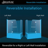DreamLine Aqua 56-60 in. W x 30 in. D x 58 in. H Frameless Hinged Tub Door with 30 in. Return Panel in Chrome