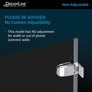 DreamLine Aqua Uno 34 in. W x 58 in. H Frameless Hinged Tub Door in Chrome