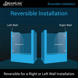 DreamLine Aqua Uno 34 in. W x 58 in. H Frameless Hinged Tub Door in Brushed Nickel