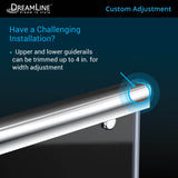 DreamLine Charisma 36 in. D x 60 in. W x 78 3/4 in. H Frameless Bypass Shower Door in Chrome with Right Drain Black Base